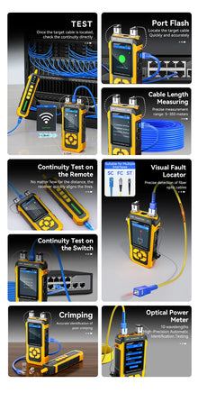 NOYAFA NF-8518 Network Cable Tester Optical Wire Tracer with OPM VFL POE NCV Port Flash Length Measurement RJ45 Continuity Test