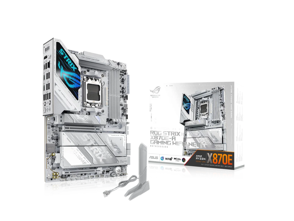 ASUS ROG STRIX X870E-A GAMING WIFI7 NEO, AMD ATX motherboard, 16+2+2 power stages, DDR5 slots, four M.2 slots, PCIe 5.0 with full support for next-gen GPUs, WiFi 7, Dual USB4