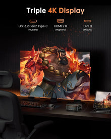ACEMAGIC Mini PC AMD Ryzen 7 7735HS 24GB LPDDR5 512GB NVMe SSD Windows 11 Pro Triple 4K Display 2.5G LAN WiFi 6  Gaming Mini PC
