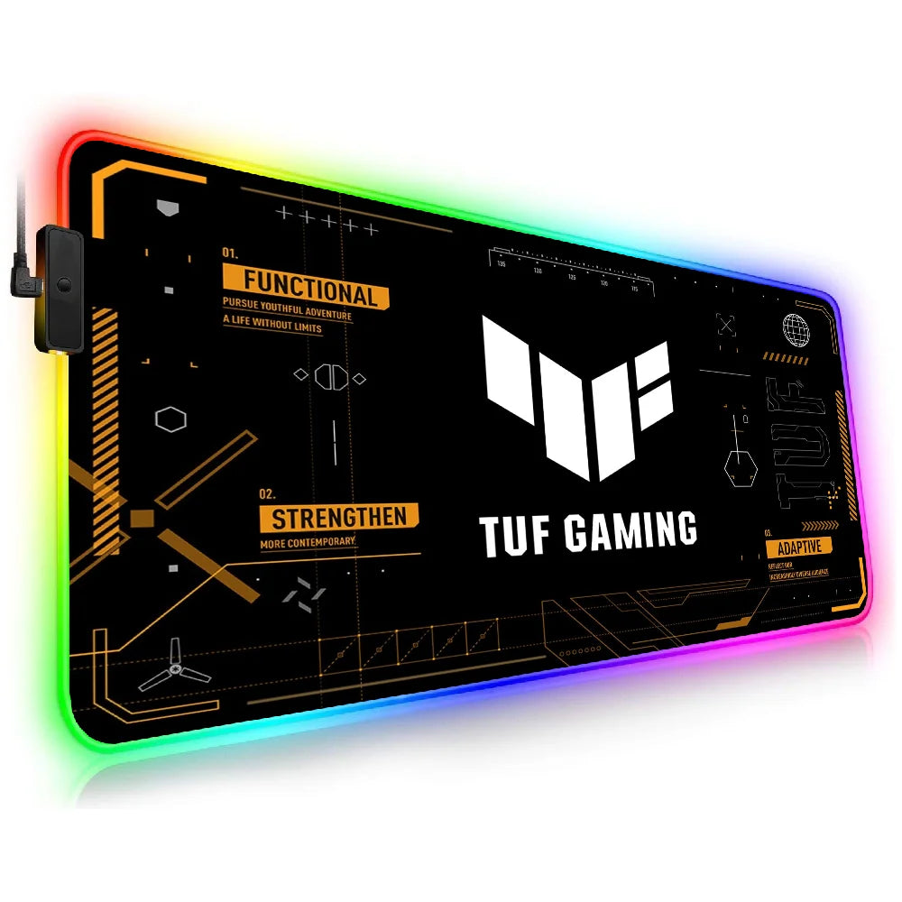 LED Lighting RGB Mouse Pad E-sports Game Keyboard Pad Table Mats Tuf-Gaming Laptop Accessories Mousepad Gamer Deskmat Anime Pc