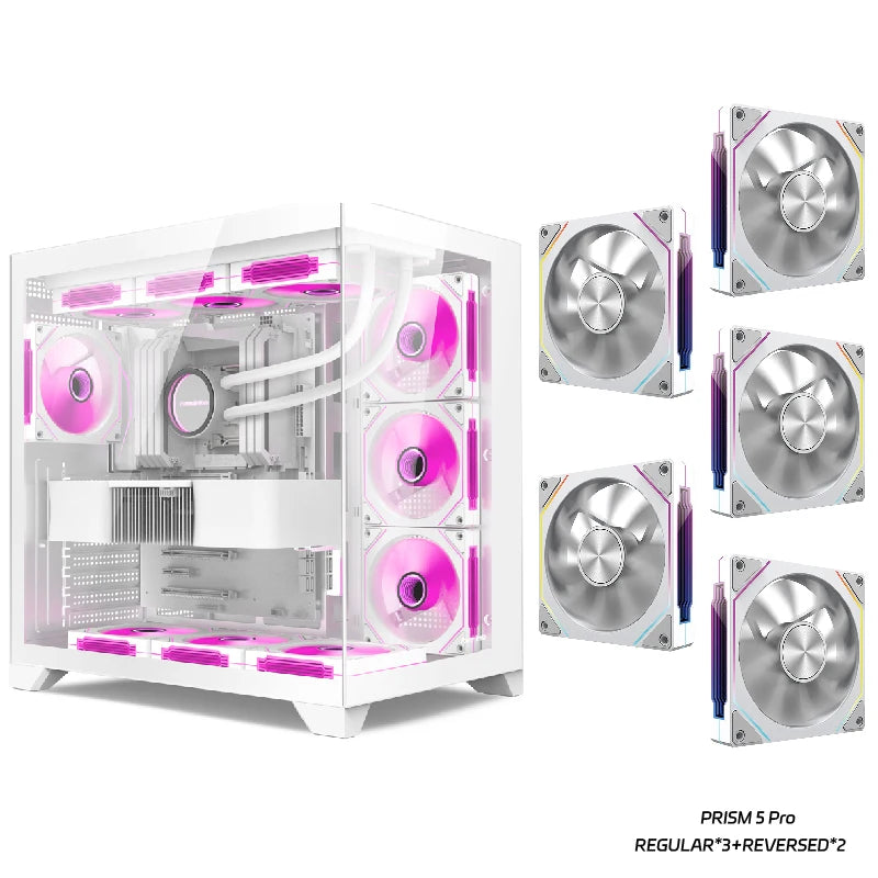 Power Train Dreamland PRO ATX Motherboard PC Gaming 360 Water-Cooled Sea View Room Double-Sided Glass Gaming Computer Case