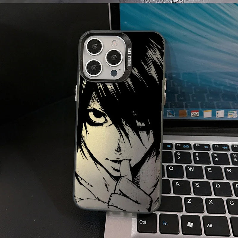 Cool anime character Death Note pattern phone case for iPhone 16, 15, 14, 13, 12, 11 Pro Max Plus
