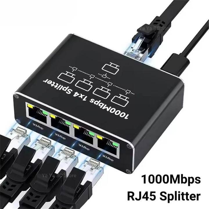 Gigabit Ethernet Switch Rj45 Splitter LAN Gigabit Extension Adapter 1000Mbps Network Connector for Router PC Laptop TV Box