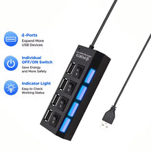 KEBIDUMEI USB 3.0 Hub with Individual On/Off Switches 4/7 Port Multi USB Splitter USB Hub 2.0 USB Expander Docking Stations