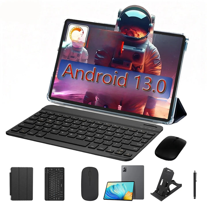 New Google Pad 10.1' Android Tablets Octa Core 8GB RAM 256GB ROM Dual SIM Network 4G LTE 5G Tablet PC 8000mAh with Keyboard Case
