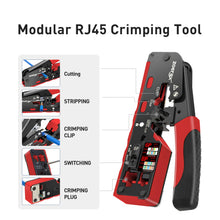 ZoeRax RJ45 CAT7 CAT6A Crimping Tool for Cat7/6a/6/5e Network Connector Wire Cutter Wire Stripper Ethernet Crimper with Blades