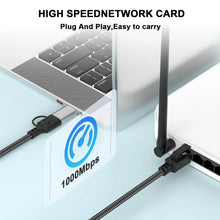 USB A Type‑C To RJ45 Ethernet Adapter 2.5G 1000Mbps Gigabit Wired Network Adapter 2500M USB 3.0 External Cable for Laptop PC