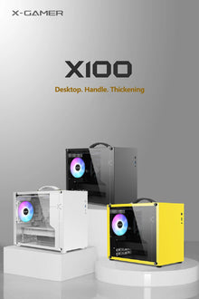 PowerTrain X-GAMERX X100 M-ATX Portable Computer Case ITX  MATX  Power Supply Support U3 Type-C Desktop MINI Small Chassis