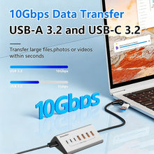 KEBIDUMEI 10Gbps 7 In 1 Docking Station USB 3.2 GEN 2 HUB Data Transfer Adapter USB Splitter Computer Accessories For PC Laptop