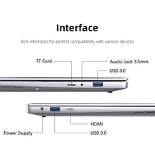 Computadora portátil ultradelgada de 14.1" con Windows 11 Pro, Intel Atom A3950, 12 GB de RAM, SSD de 1 TB/2 TB, notebook Full HD 1080p para oficina y estudio