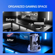 NEWDERY PS5/Slim/Pro Console Stand Adjustable RGB Vertical Stand for PS5 Pro Slim Digital Disc Console Fast Controller Charging Station Dock