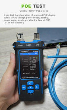 NOYAFA NF-8508 LCD Cable Tester Measure Length Wiremap PoE Testing VFL&OPM CAT5 CAT6 RJ45 Tester Cable Locator Inspection Tools