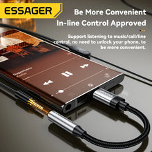 Adaptador de audio Essager de Lightning a jack de 3.5 mm, cable auxiliar para auriculares, adaptador de USB tipo C a 3.5 mm, OTG tipo C para iPhone, Xiaomi, OnePlus