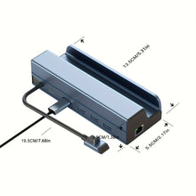 6-in-1 Steam Deck Docking Station 4K HDMI 2.0 Gigabit Ethernet LAN 3x USB 3.0 PD 60W Charging Hub Dock Base Stand for Steam Deck