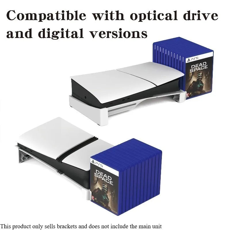 For PS5 Slim & Pro Console and Hold 12 Game Disc, Compatible with PlayStation 5 Slim/Pro Disc & Digital Edition Horizontal Stand