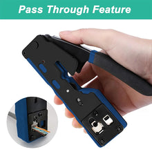 RJ45 Crimp Tool Kit Pass Through Cat6 Crimping Tool For Cat5 Cat5e Cat6 8P8C Connector, All-in-one Ethernet Crimper