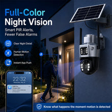 Solar 4G Security Camera 3MP+3MP Dual Lens PTZ IP66 Outdoor PIR Motion Detection V380 App No WiFi Wireless CCTV Camera Home Farm