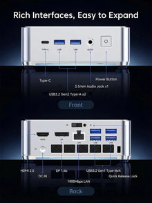 Acemagic H2 Mini Pc - Intel Core I5-14500Hx - 16(8+8)Gb Ddr4 512Gb Ssd - Mini Computers(4.9Ghz，14C/20T) - Mini Desktop Pc-Windows 11 Pro - Wifi6 - 55W