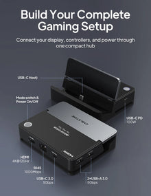CABLETIME USB C Hub Docking Station Game Dock HDMI 4K 120Hz RJ45 Gigabit LAN 1000W for Nintendo Switch 1/2 Steam Deck OLED