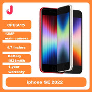 Apple iPhone SE 2022 Desbloqueado 64/128GB ROM IOS Chip A15 Bionic 4G LTE Pantalla original de 4.7" Cámara de 12MP Huella dactilar Celular SE3