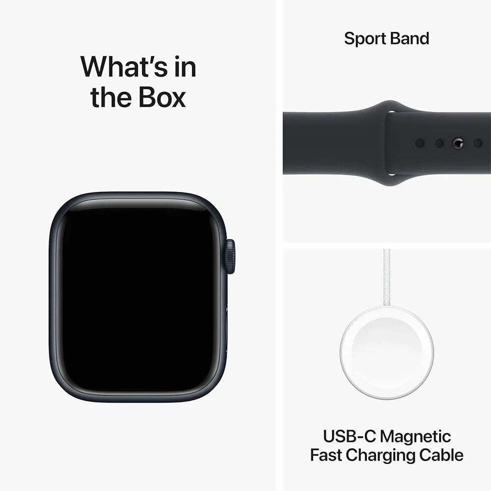 100% Original 2023 NEW Apple Watch Series 9 45mm GPS Apple Watch S9 Aluminum Case with Sport Band iOS Smart Watch