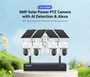 Cámara solar PT inalámbrica Annke de 4MP, NVR de 16 canales, cámara de seguridad de doble banda 2.4G y 5.8G, sistema de cámara inalámbrica con batería integrada y energía solar