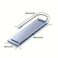 12 in 1 USB-C Docking Station Triple Monitor with HD1.4*2+VGA+USB3.0/2.0+RJ45 100M+SD/TF+PD+TYPE C for Mac Pro/Air DELL ASUS