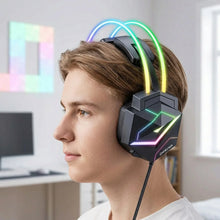 ONIKUMA Gaming Headset Wired Headset Player PC PS4 with RGB Lighting HD Flexible Microphone Headset for Xbox PS5 PC Games