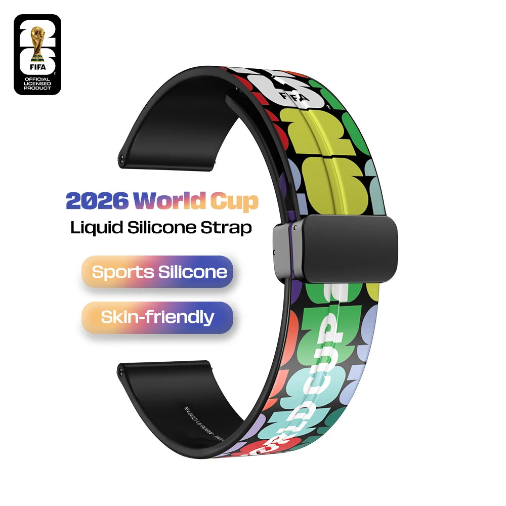 Apple Watch Band FIFA 2026 Official Licensed Magnetic Buckle Soft Silicone Sport Strap, World Cup Commemorative Edition F26W01