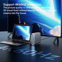 MZX 15 in 1 USB-C Docking Station Type-C 4K 60Hz HUB Aluminum Extension Concentrator HDTV PD 100W USB C 3.0 SD 1000M Laptop Dock