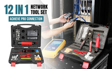 AMPCOM 12 in 1 Network Tool Kit, Professional Portable Ethernet Computer Maintenance LAN Cable Tester Crimper Cutter Repair Se