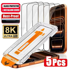 1-5PCS Tempered Glass For iPhone 18 17 Pro Max 17 Air 16 15 14 Plus 13 12 Mini 11 XR XS Dust Free Installation Screen Protectors