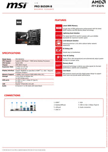 MSI PRO B650M-B New B650M AMD B650 Ryzen 7000/8000/9000 series CPU processors Motherboard Socket AM5