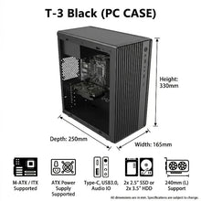 LDPCSJ Portable Mini PC Computer Case Support ATX Power Supply Fit M‑ATX & ITX Motherboard Compact Desktop Chassis With Fast Heat Dissipation For Home Use Gaming Entertainment DIY PC Building Desktop Computer Shell Housing