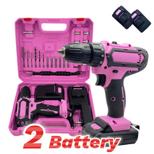 24-Piece Set Brushless Industrial Drill Kit 21V Dual Lithium (2×1200mAh) 18+1 Precision Torque 10mm Metal Lock Chuck for Steel S