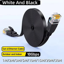 Cat 6 Ethernet Flat Cable, Outdoor and Indoor 10Gbps Supports Cat6a Cat5 Cat5 Networks for Gaming, Xbox, PS4, Modems, Router