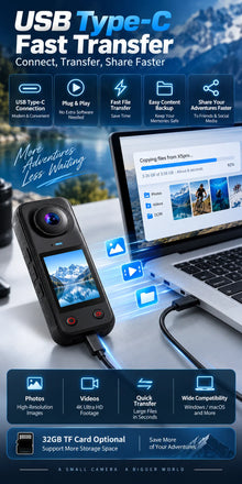 4K Panoramic Action Camera 200 Degree Wide Angle Dual Lens 2.0 IPS Portable Vlog Camera for Cycling Travel Outdoor Sports Camera