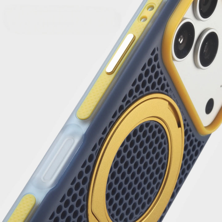 Magnetic Hit Color Honeycomb Grid Mesh For Magsafe Case For iPhone 16 17 18 Pro Max 15 14 13 Bracket Armor Shockproof