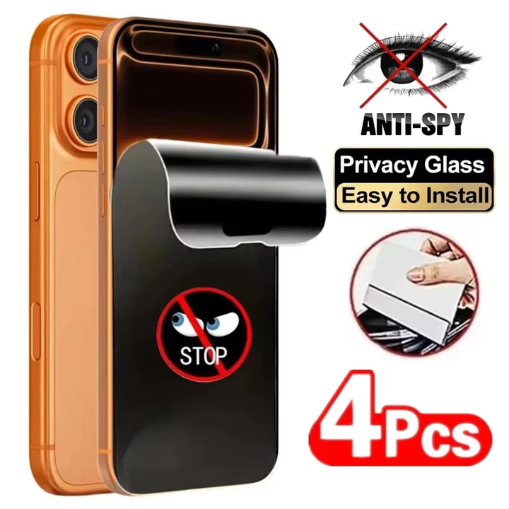 1-4PCS Privacy Hydrogel Film For iPhone 17 Pro Max 18 13 11 16 15 14 12 XR Xs X 17promax Protective Screen Protector Soft Film