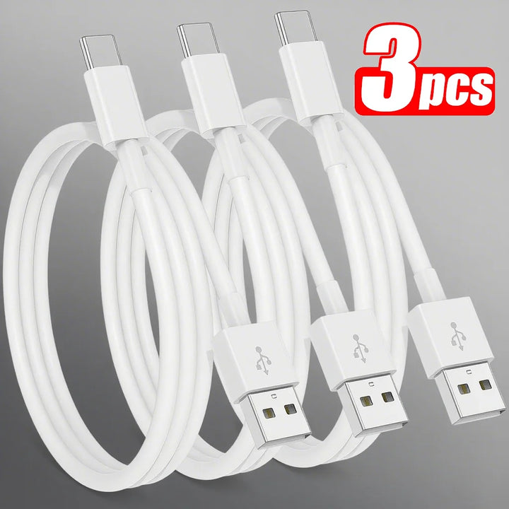 1-3 unidades de cable de carga rápida USB-A a tipo C de 20 W, 2 m/6,6 pies, para iPhone 16 15 Pro Max Plus, iPad Mini 6, Air 4, Samsung y Huawei