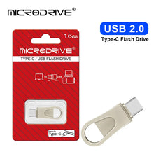 Mini TYPE C Metal 2 in 1 USB Flash Drives Business Gift Memory Stick Pen Drive Storage Devices 16GB 32GB 64GB 128GB Rotate Disk