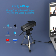 Cámara web USB Nuroum V11 de alta calidad, 1080p a 60 fps, Full HD, con conexión Plug and Play para computadora, minicámara web 2K para PC y computadora portátil con micrófono