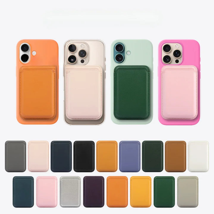 Tarjetero magnético universal de piel con agarre fuerte para iPhone MagSafe, Samsung, Xiaomi, OPPO, Motorola y Google