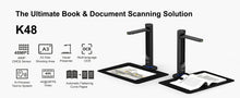 VIISAN K48 48MP Book Scanner，600DPI AI Document Camera with OCR, Auto Page Smoothing, Laser Positioning, Windows/Mac