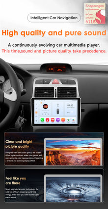 Hizpo 9" Wireless CarPlay for Apple Android Auto Car Radio For Peugeot 307 307CC 307SW 2002-2013 GPS Multimedia Stereo 6115 RDS