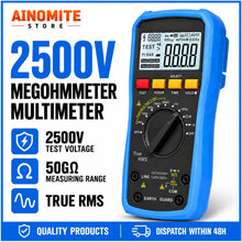 Insulation Resistance Tester 2500V 50GΩ, Digital Megohmmeter with PI/DAR, Auto-Ranging Voltmeter AC/DC Voltage Resistor Meter