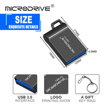 High Speed Mini USB 3.0 Flash Drive 16GB 32GB 64GB 128GB Metal Pendrive Waterproof usb drive Pen memory Sticks with key Chain