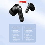 Auriculares inalámbricos Lenovo XT58 con reducción inteligente de ruido, Bluetooth 5.4, auriculares para juegos, sonido HIFI y pantalla LED