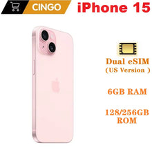 Apple iPhone 15 Dual eSIM 128/256GB ROM 6GB RAM 6.1" Super Retina OLED original, Face ID, NFC, A16, teléfono móvil 5G, 95% nuevo