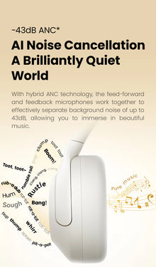 HAYLOU S30 Wireless Bluetooth 5.4 Headphones With Mic Noise Cancelling Headsets Hi-Res Audio 43dB Active 40mm Driver Earphones